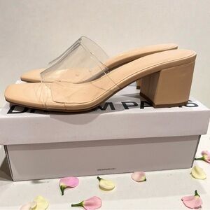 Dream Pairs Nude-Clear heels women’s size 8 NEW IN BOX
